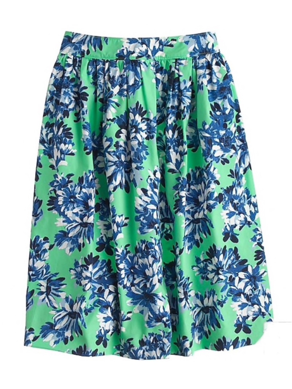 J. Crew patio full skirt in photo floral green blue 4